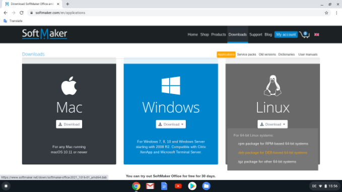 Cómo ejecutar SoftMaker Office en un Chromebook